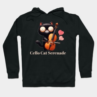 Funny Cat Playing Violin Cello Musician Music Hoodie